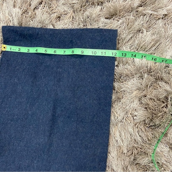 Omega Scarves vintage 100% wool men blue fringed edged scarf. Unisex. Used. - Picture 5 of 9